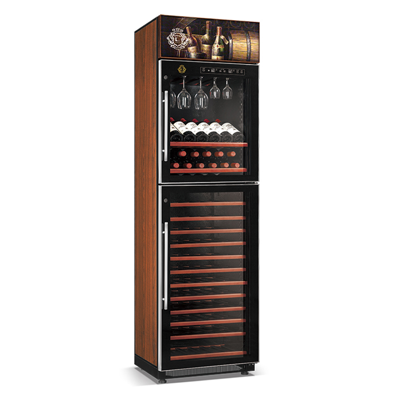 Raffreddatore di vino ad alta efficienza del compressore serie Crown ad alta efficienza 2 porte 175W / 360W Raffreddamento del vino con raffreddamento diretto